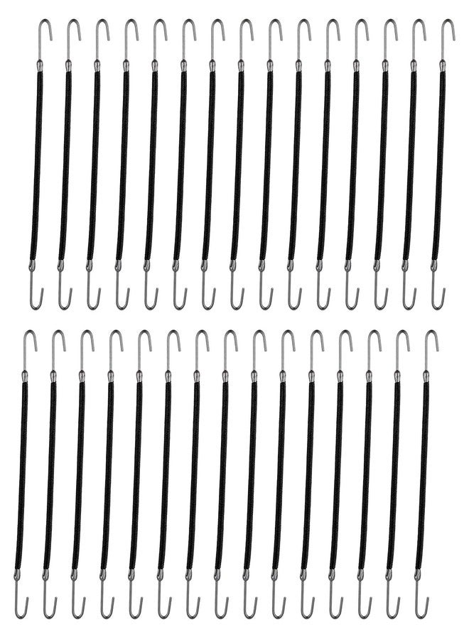 Josojoou 30PCS Bungee Hair Ties, Elastic Ponytail Hooks, Bungee Hair Ties with Hooks, Elastic Band Hairs Clip, Rubber Bands Holder for Long Curly Hairs, Women's Hairstyle (Black) - Image 1